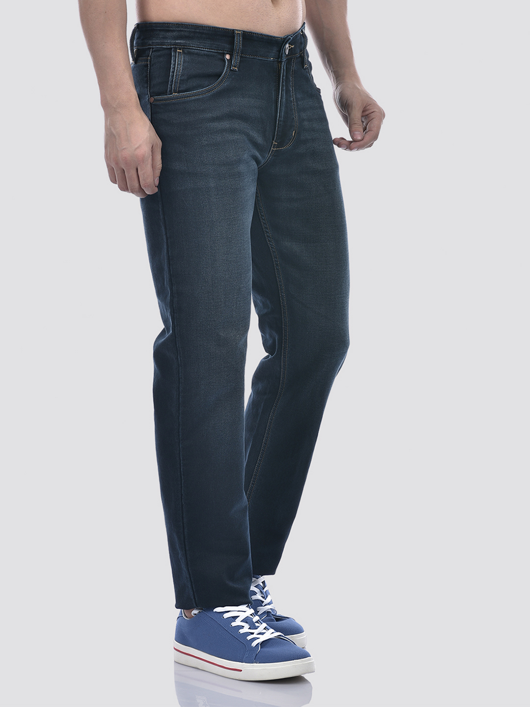 Numero Uno Men Solid Dark Blue Jeans